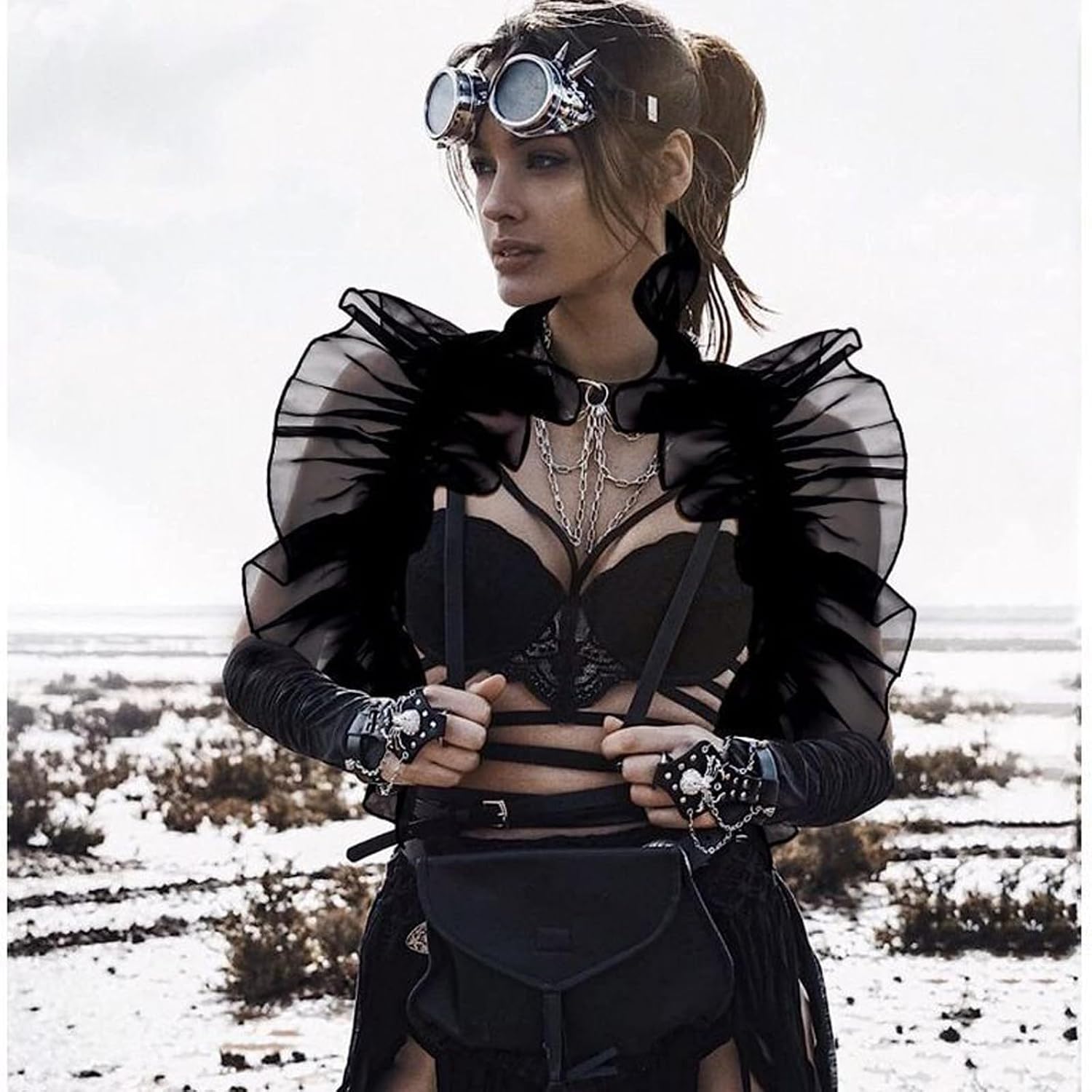 Punk Belt Black Pu Leather Harness Belt for Women Goth Body Adjustable Waist Belts Rave Halloween Dresses Party Accessories