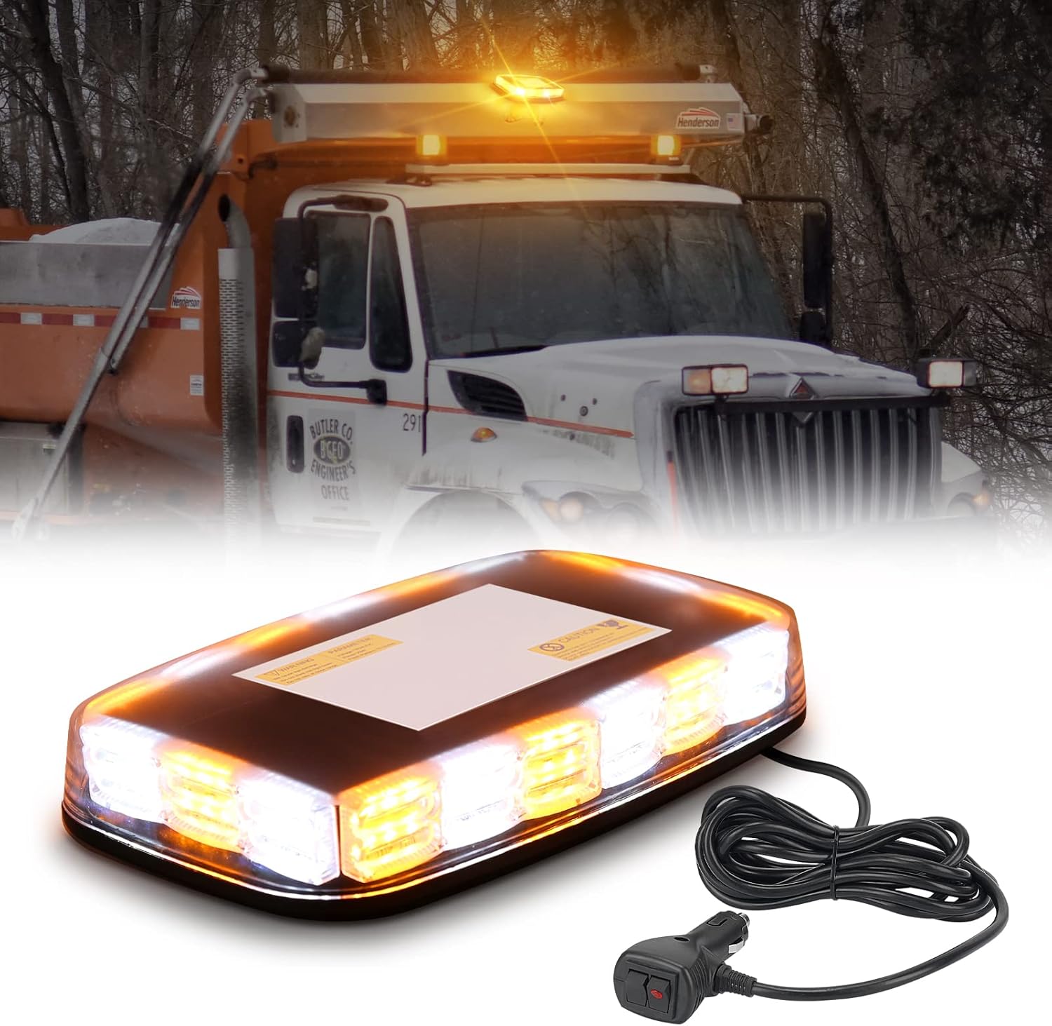 SUPAREE Emergency Vehicle Roof Top Strobe Lights, 108 LEDs Strobe Light Bar for