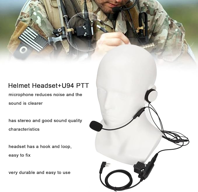 Auricular para casco con U94 PTT y reducción de ruido miniatura 3
