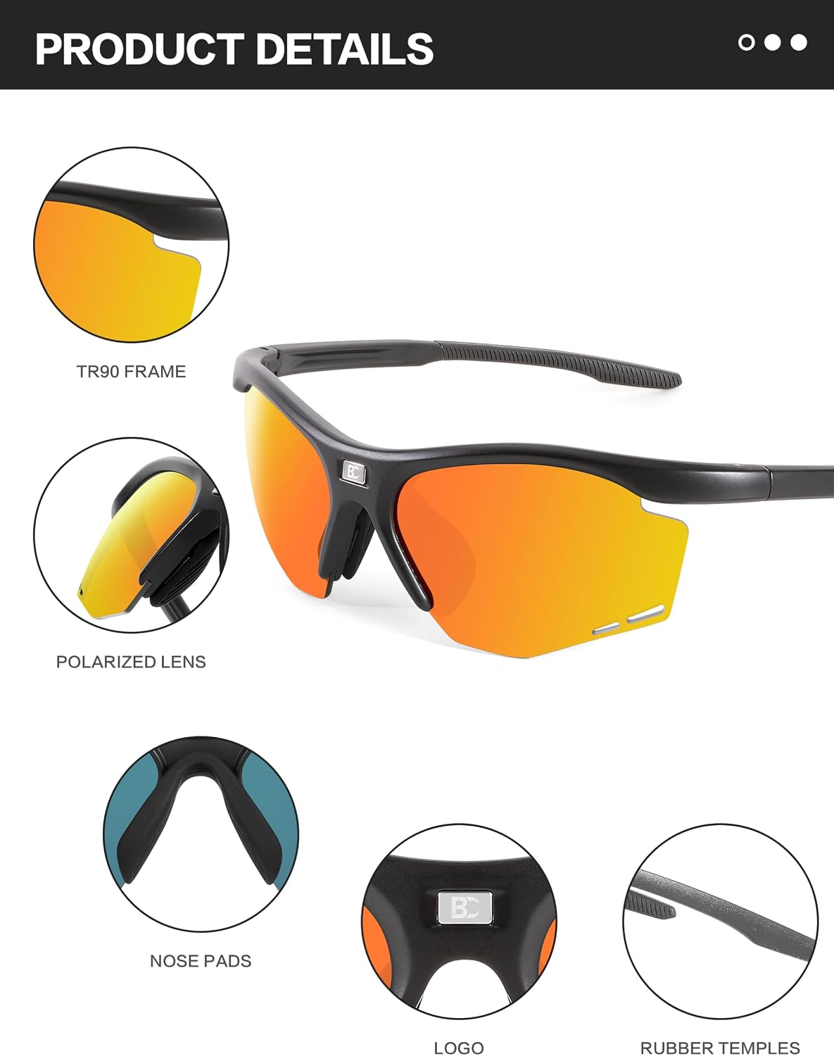 BIRCEN Sport Polarized Sunglasses for Men - Women:UV Protection Shades for Fishing Driving Cycling Running