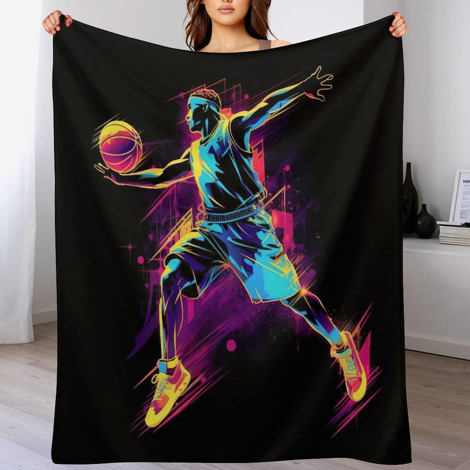 Couverture polaire basket-ball moelleuse pour ne plus avoir froid au lit