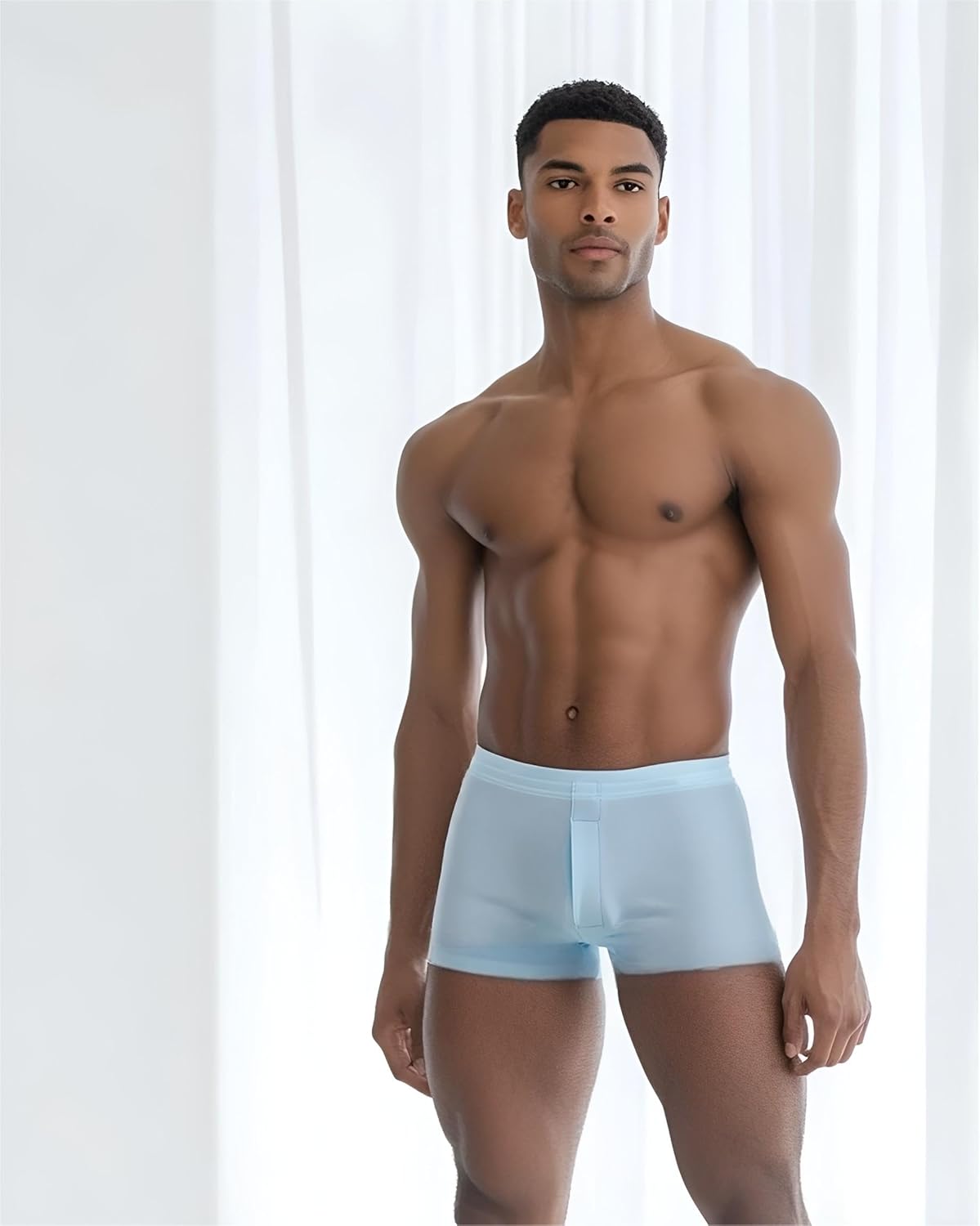 GOLD XIONG PADISHAH Men's Ice Silk brief Satin Boxer Shorts Silk Feeling Underwear with Button Fly Silky Boxers for Men - Image 2