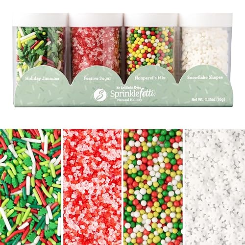 Miniatura 21 de Sweets Indeed Mezcla de chispas navideñas – Mezcla navideña de 10.90 onzas Jimmies comestibles, Nonpareils y perlas de azúcar para decorar Navidad