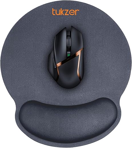 Tukzer Gel Mouse Pad| Memory Foam Cushion Mousepad with Wrist Support, Ergonomic Design| Non-Slip Rubber Base| Suitable for Gaming, Computer,…