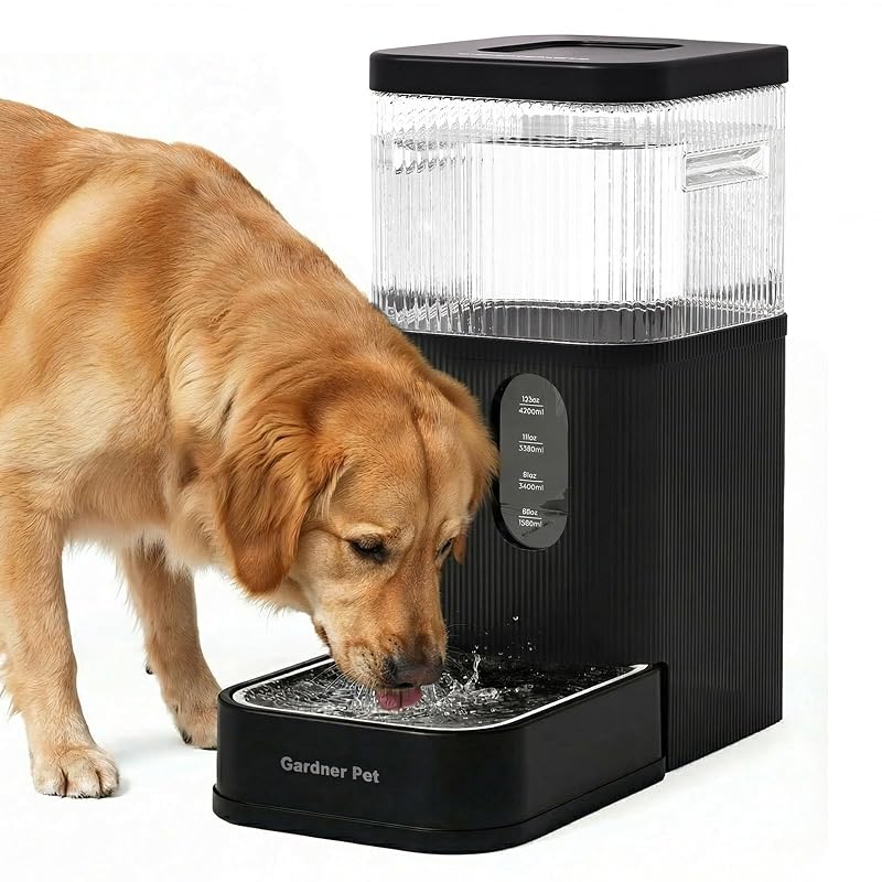 Bebedouro automático para cães e gatos com tigela de aço inoxidável e abastecimento por gravidade Gardner Pet 11 L