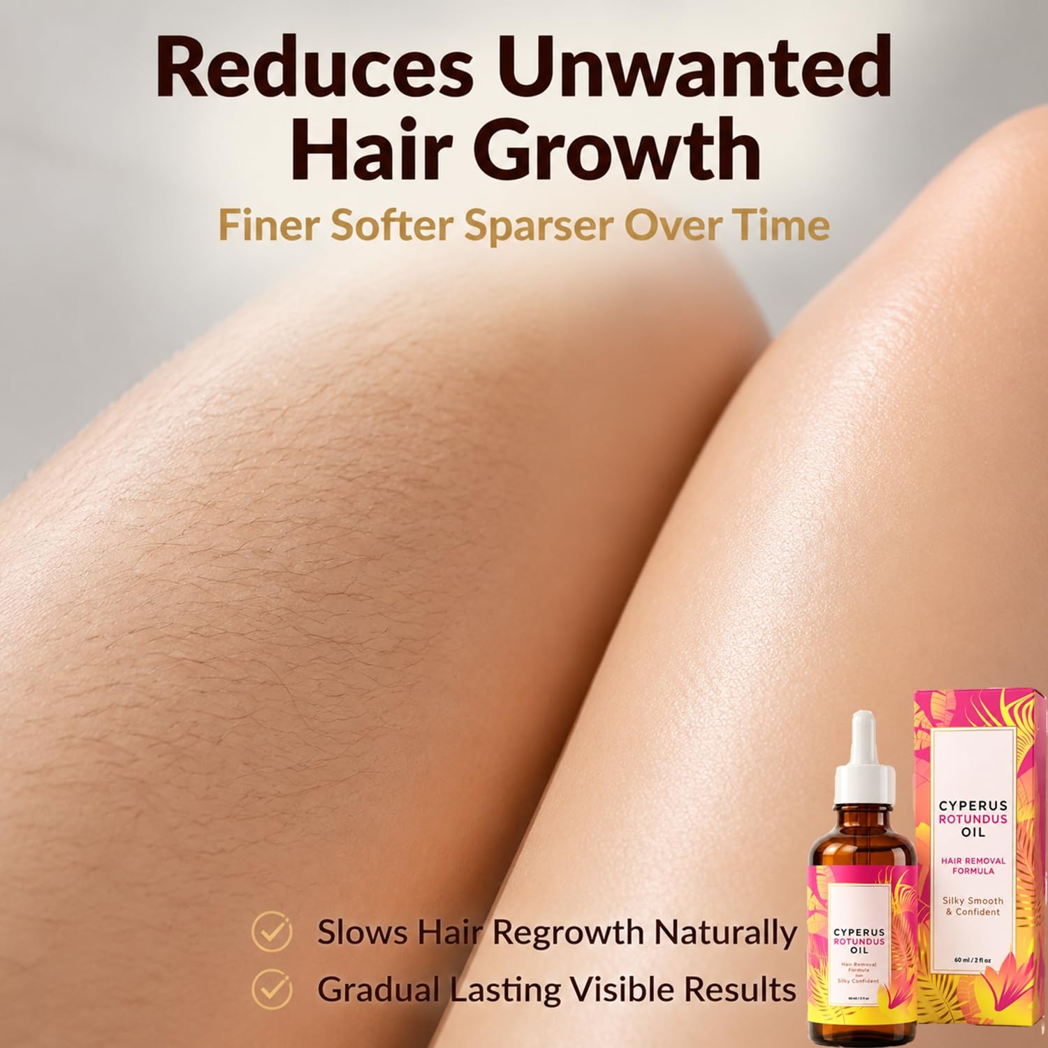 Cyperus Rotundus Hair Removal Oil Reduces Unwanted Hair Growth 30ml
