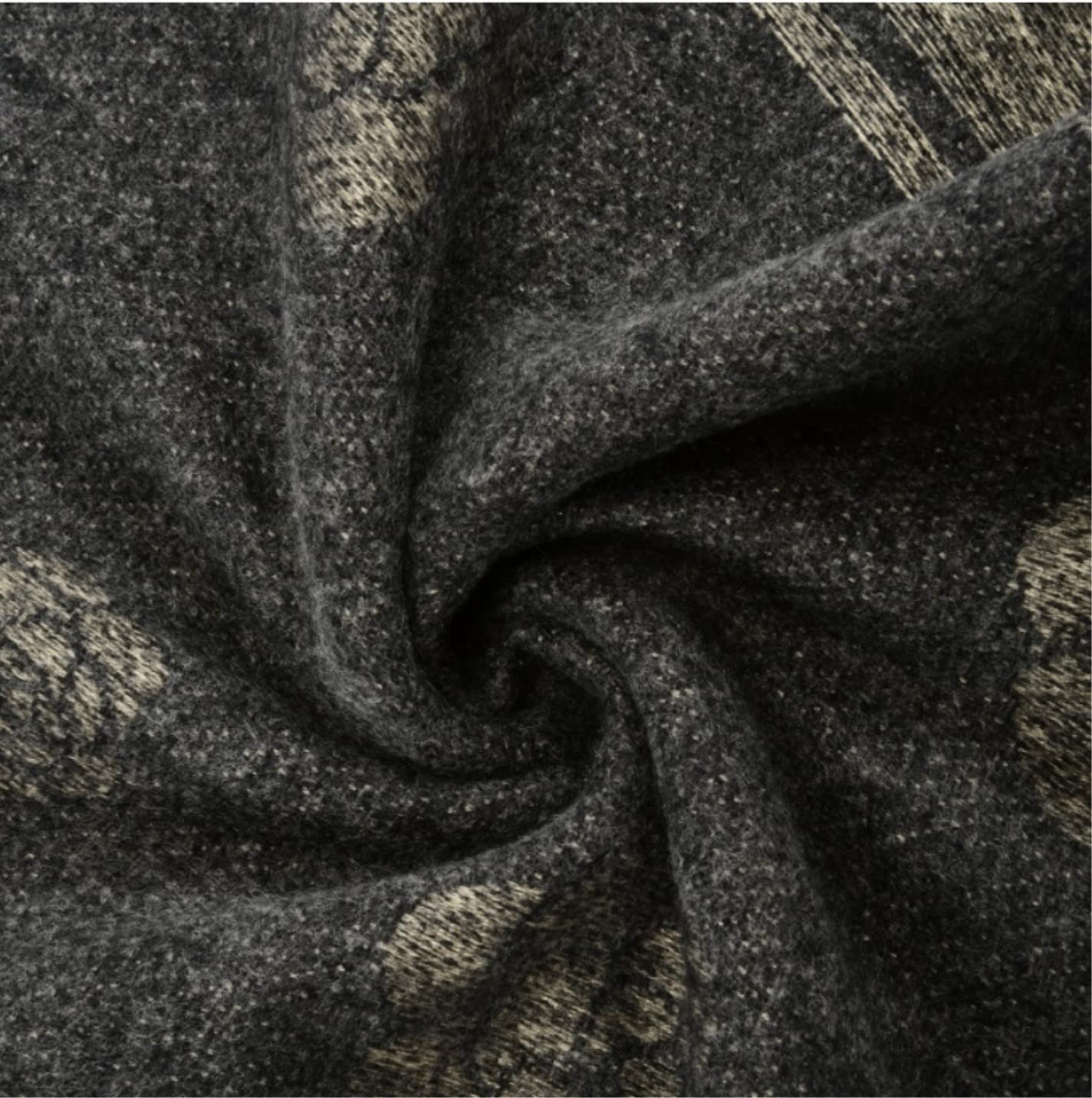 Sciarpa Calda Sciarpa Invernale da Donna con Motivo Floreale, Versatile, Frange per La Vita Quotidiana(Black)
