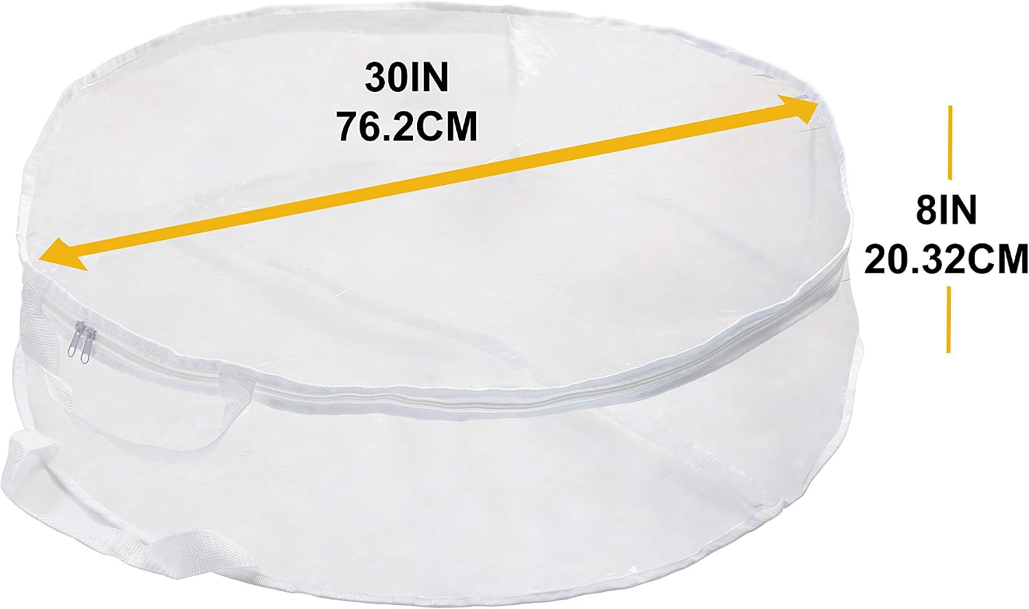 Joiedomi 2 Pack Clear Christmas Wreath Storage Container, 30 inches Christmas Wreath Clear Plastic Storage Bag with Dual Zippers and Carry Handles for Xmas Holiday