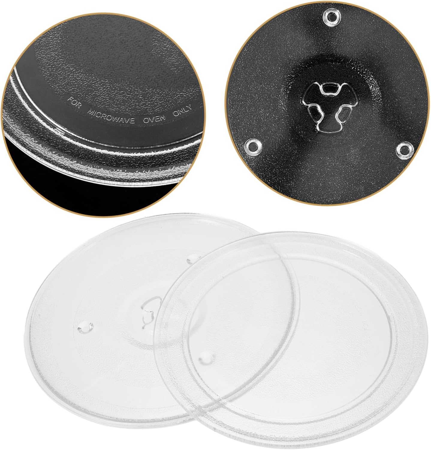 VILLCASE 2pcs Microwave Replacement Part Microwave Turntable Trays Glass Plate for