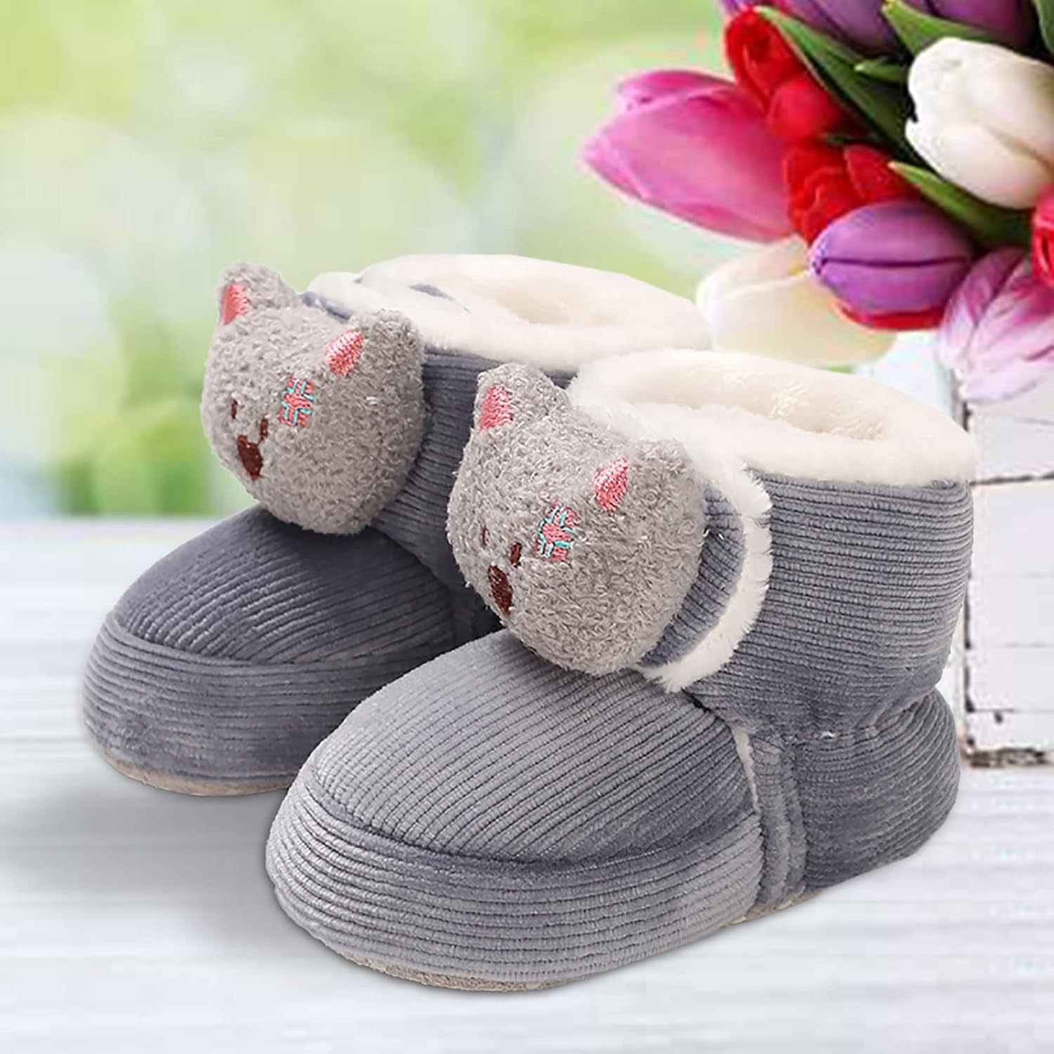 Baby Girls Boys Cotton Flat Booties Newborn Winter Warm Slippers Toddler Non Slip Boots House Socks Warm Baby Shoes