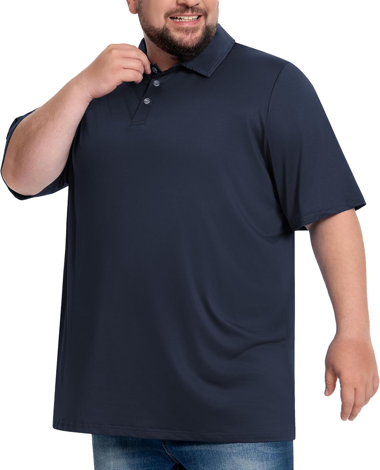 Big & Tall Men's Polo Shirts Quick Dry UPF 50+ Performance Short Sleeve Collared Golf Shirt Casual Tops(2XL-8XL)