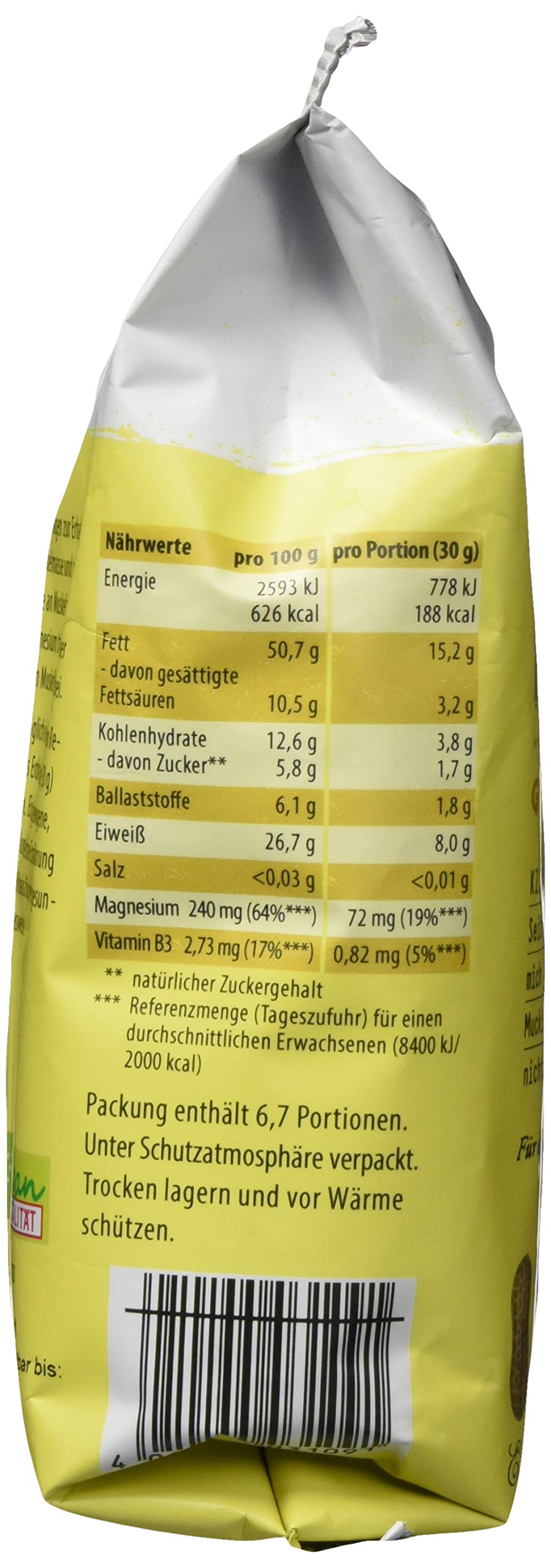Reformhaus Erdnusskerne geröstet Bio, 6er Pack (6 x 200 g)