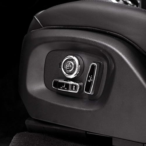 Miniatura 4 de Cubierta de botón de ajuste de asiento ABS para Land Rover Defender 110 2020 2021 2022 (negro brillante y plateado)