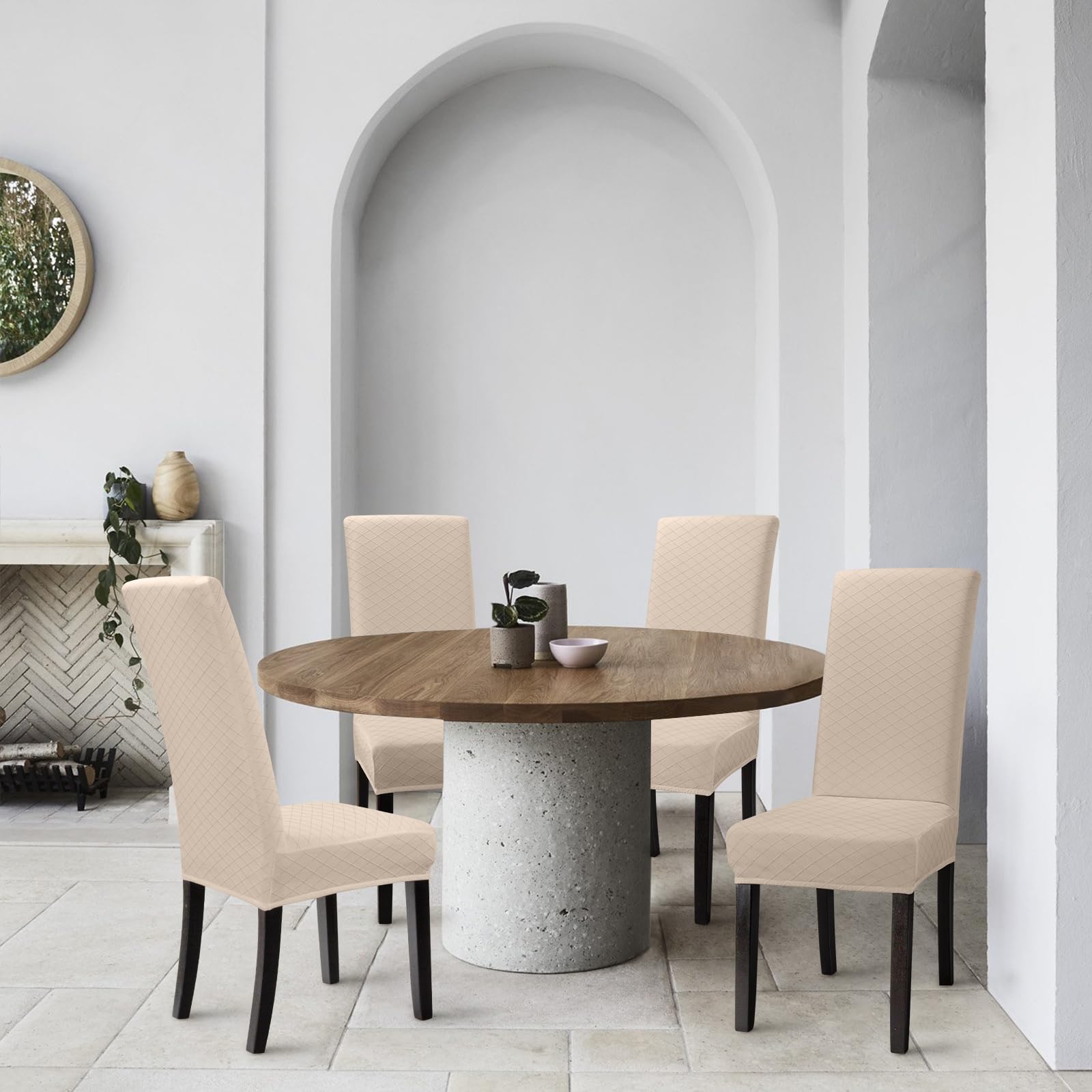 Coprisedie Elasticizzati 6 Pezzi Con Schienale - Grigio, Per Matrimoni, Home Party, Hotel