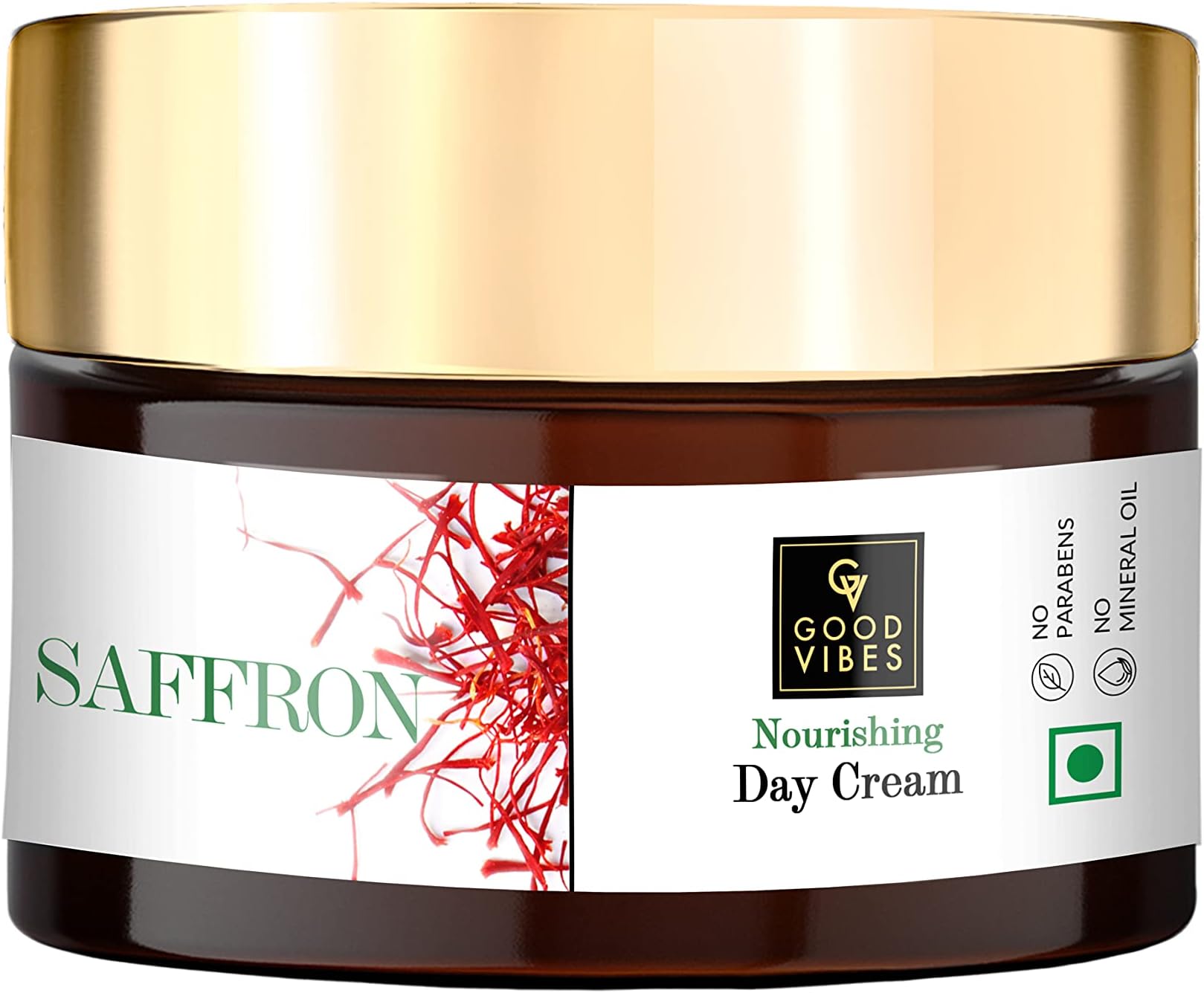 Good Vibes Saffron Nourishing Face Cream, 50 g Deep Moisturization For Radiant Glowing Skin, Helps Reduce Wrinkles & Fine Lines, Natural, No Parabens & Sulphates, No Animal Testing