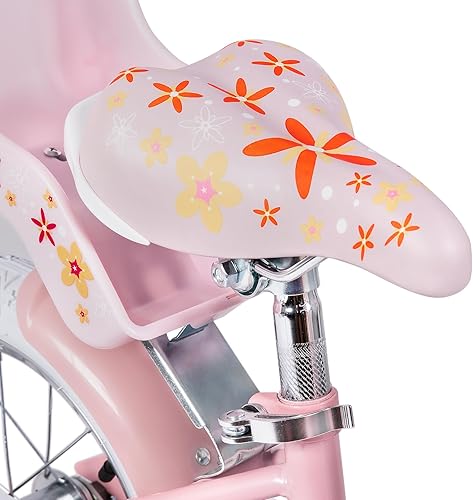 Miniatura 8 de JOYSTAR Unicorn - Bicicleta infantil de 12 pulgadas para niñas de 3 a 4 años con ruedas de entrenamiento, diseño de princesa, color rosa