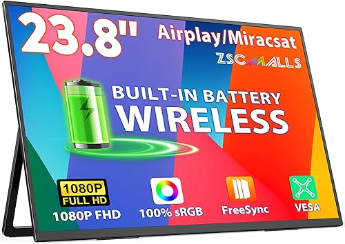 Miniatura 8 de ZSCMALLS Monitor portátil, monitor portátil de 15.6 pulgadas, 1080P FHD, monitor USB-C HDMI, pantalla de computadora IPS segunda pantalla, pantalla