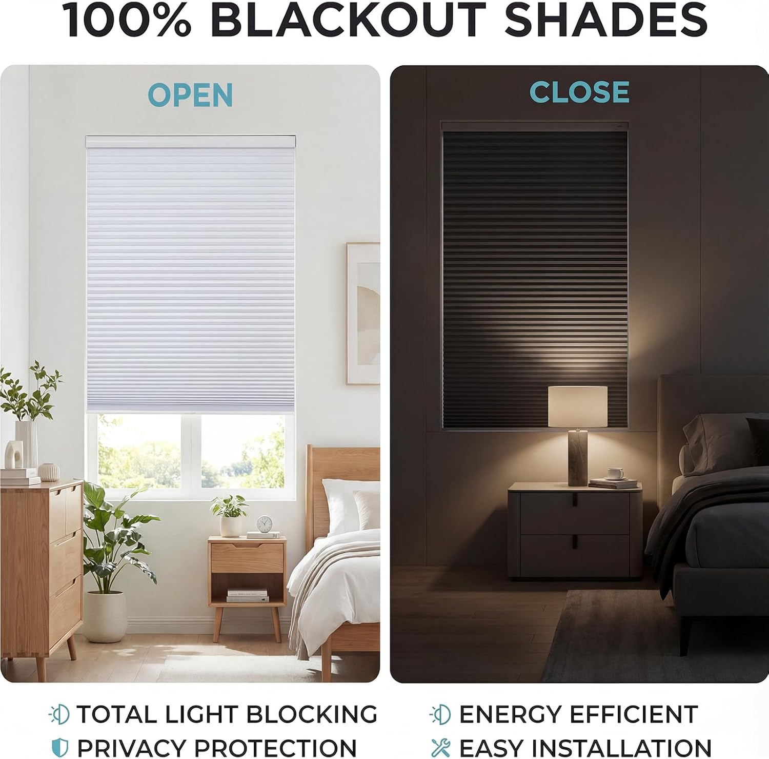 No Drill No Tools Cellular Shades Custom Honeycomb Blinds for Indoor Windows Blackout Cordless Window Blinds Easy to Install Cellular Shade Custom Color,Custom Size