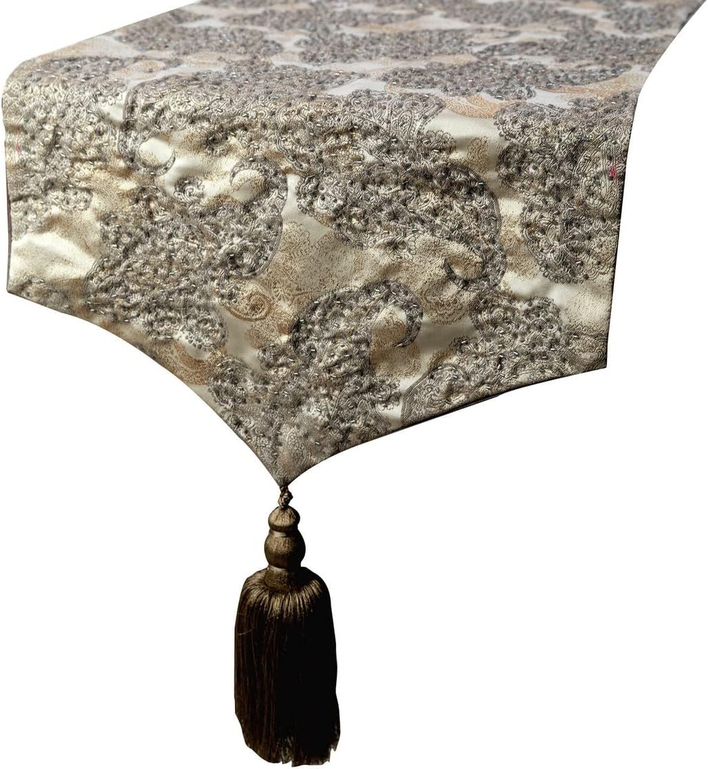 The HomeCentric Luxury Silver & Gold Table Runner Coffee