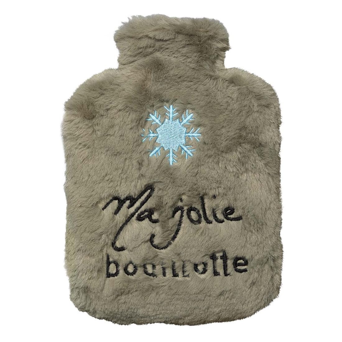 Draeger – Borsa dell'acqua calda in peluche a forma di fiocco – Borsa dell'acqua calda con fodera in finta pelliccia 100% poliestere, facile da usare – Riutilizzabile all'infinito – da portare ovunque