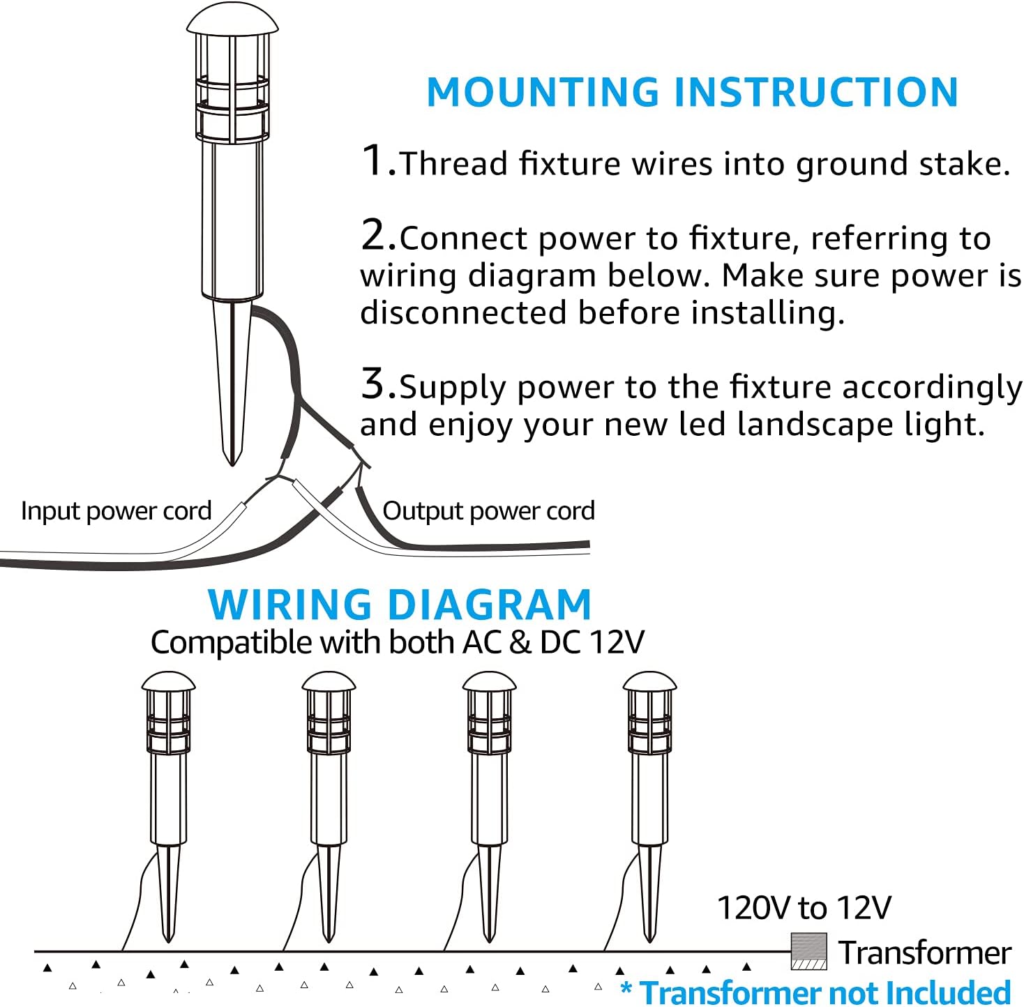 Blасk Frіdау Sаlе 2022 LEONLITE 8-Pack LED Landscape Pathway Light Bollard, 3W 12V AC/DC Low Voltage Path Lighting, IP65 Waterproof, CRI90+, ETL Listed, Bronze Aluminum Housing, 4000K Cool White