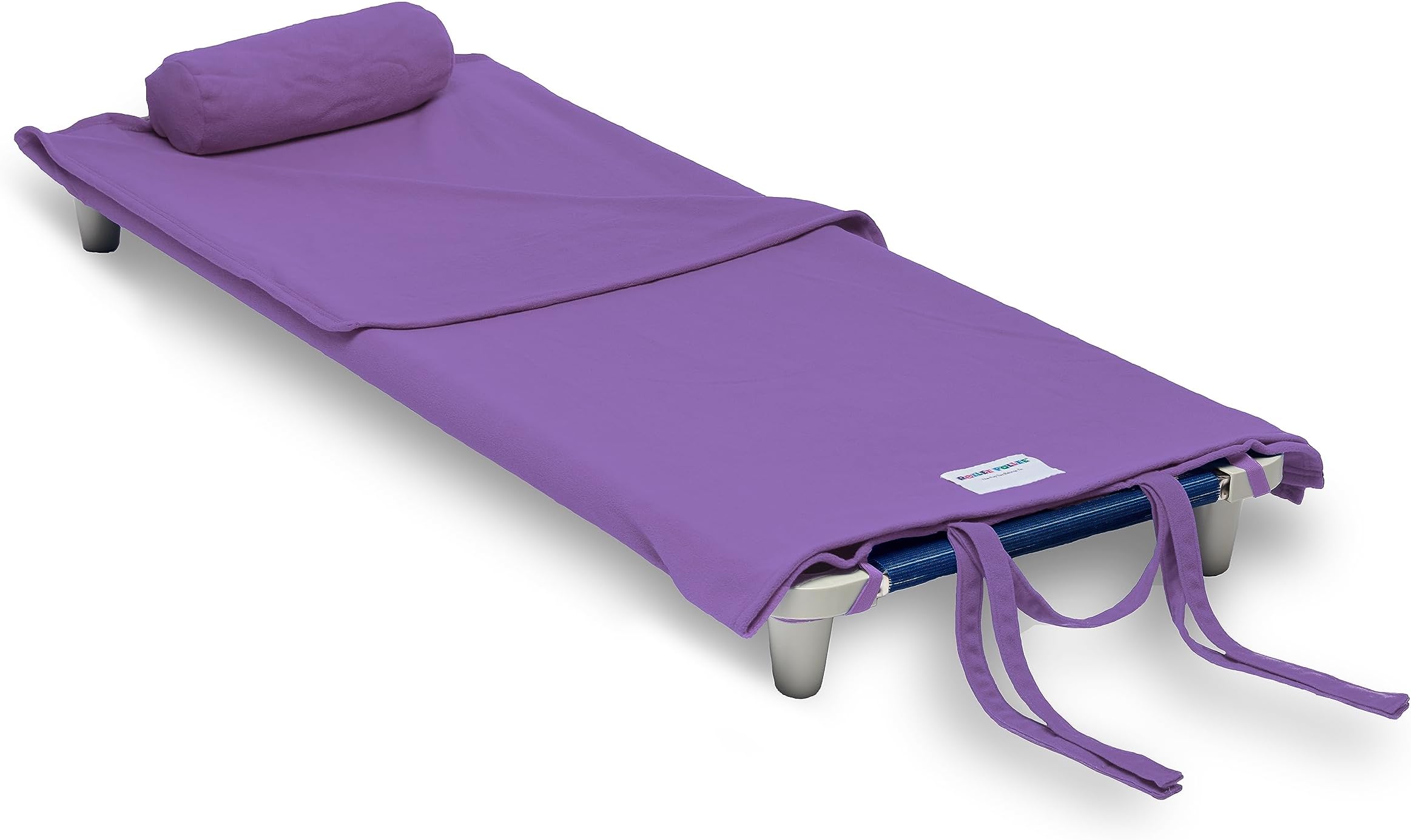 ROLLEE POLLEE Nap Sac Roll Up Napping Blanket with Attached Pillow for Preschool/Daycare, Super Soft with Elastic Straps, Fits Most Mats and Cots