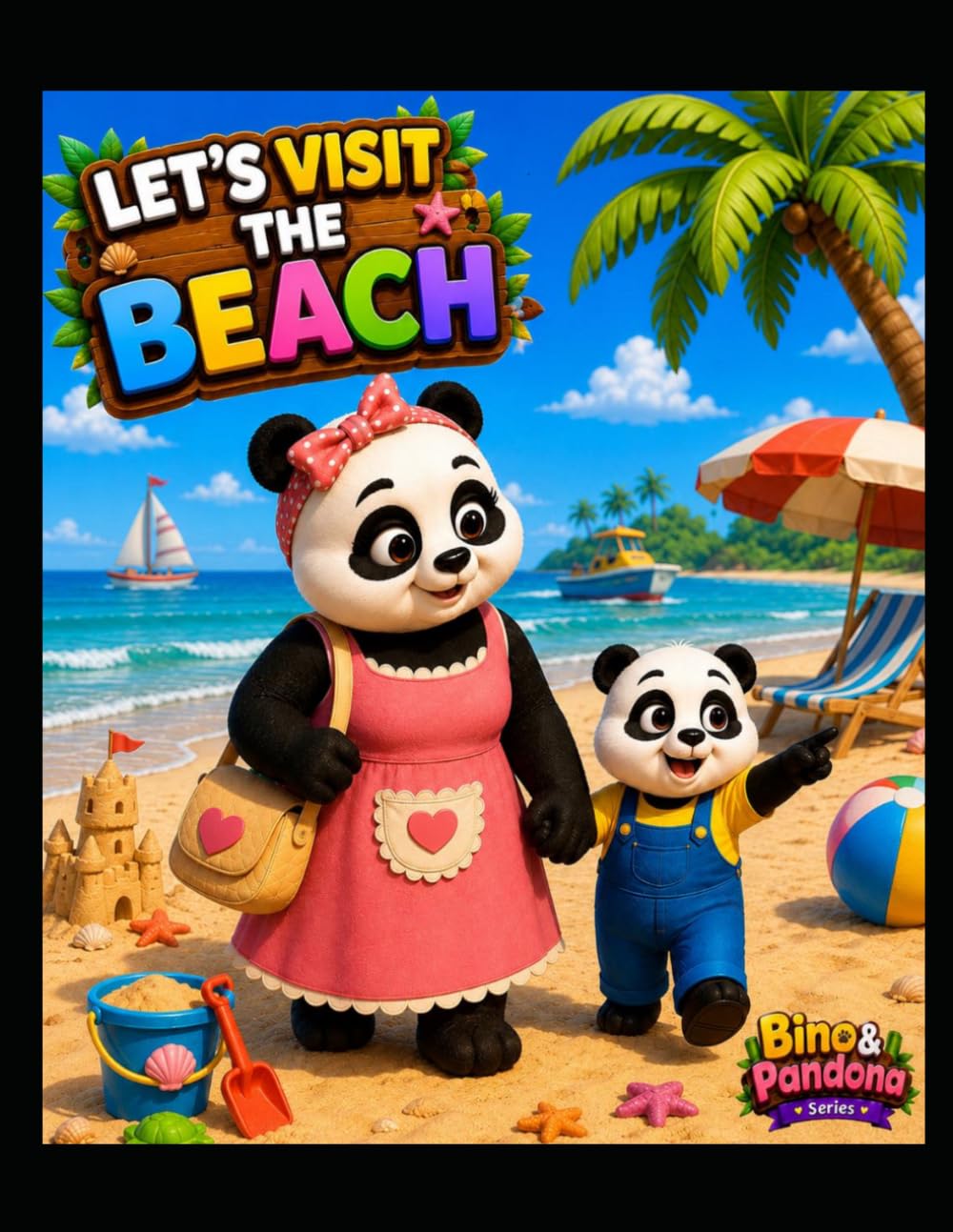 Bino & Pandona Series: Let’s Visit the Beach: A Fun Beach Adventure Coloring Book for Kids Ages 3–8