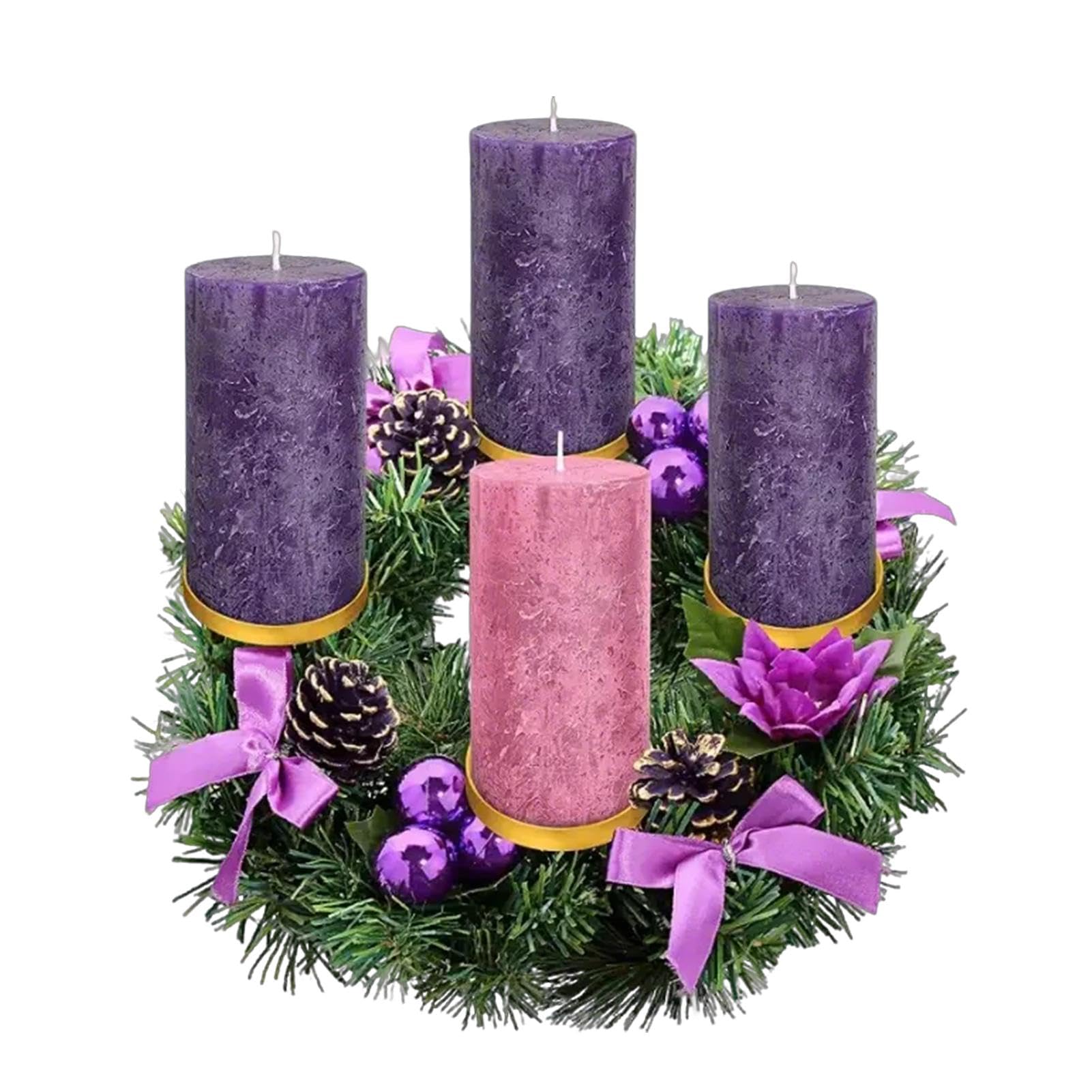 Portacandele per ghirlanda 'Avvento di Natale, 2024, piccole ghirlande | natalizie coniche, con e candelabro 'Avvento centrotavola