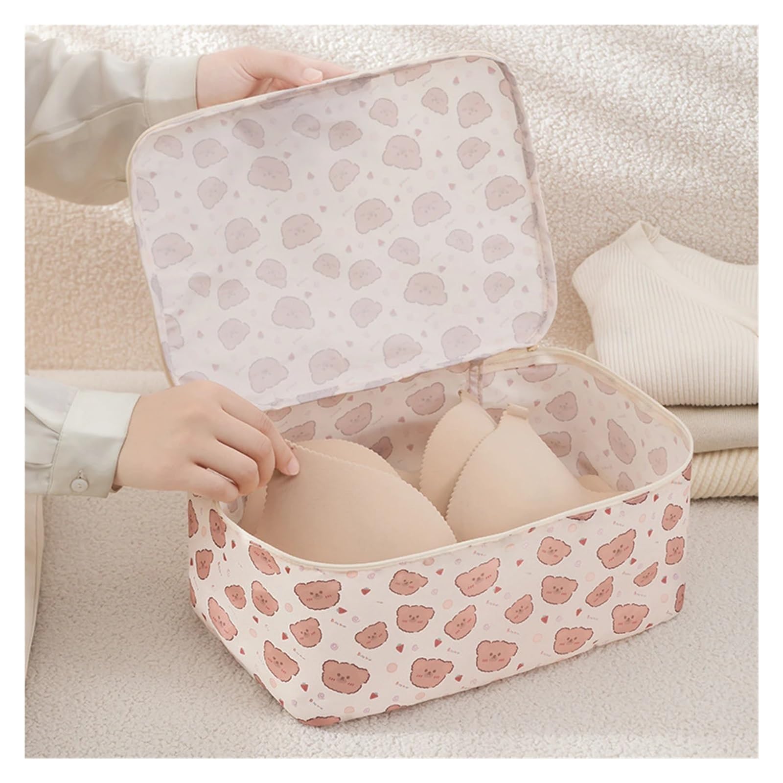 Set organizer per bagagli 7 pezzi di cubi da viaggio stampati con cartoni animati, for riporre vestiti, scarpe, valigie