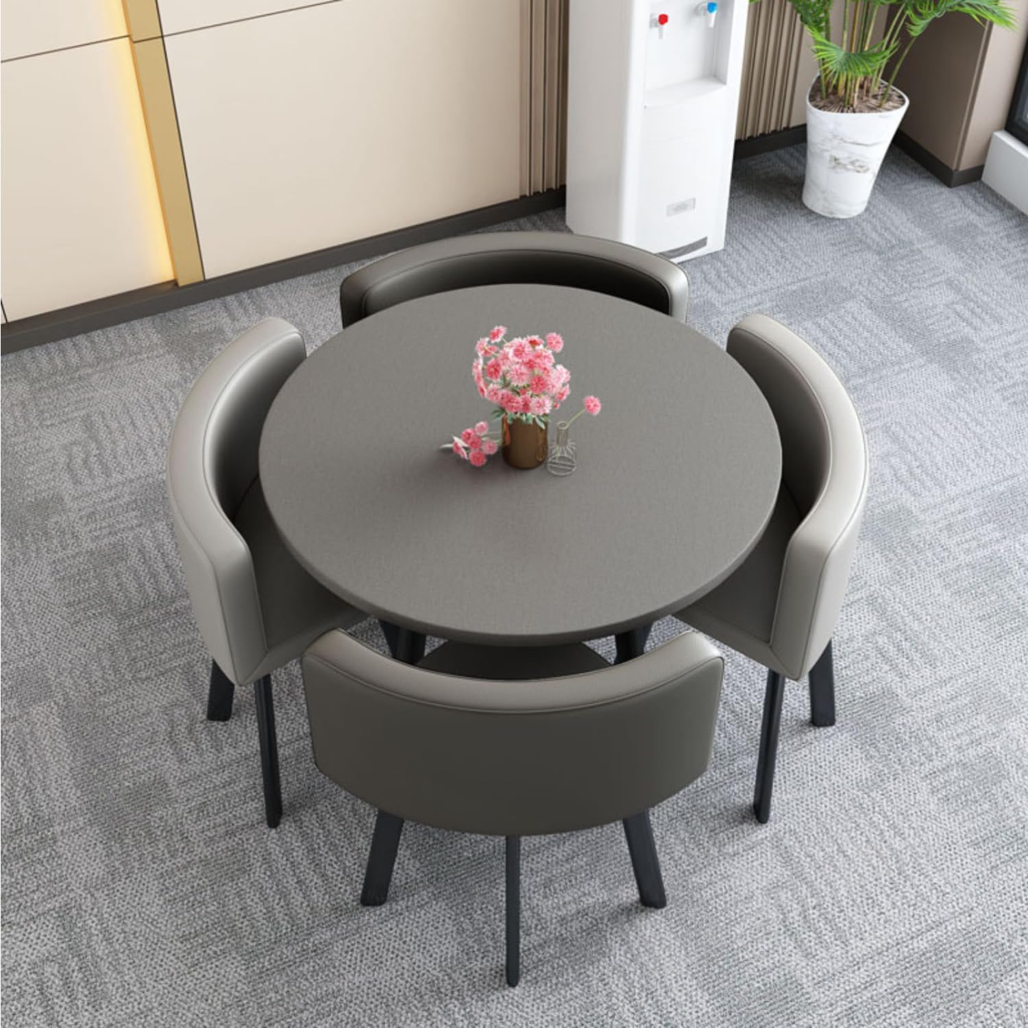 AYCDL Round Modern Dining Table Set for 4 35.4" x 29.5",#4-80 * 75cm/31.5 * 29.5in