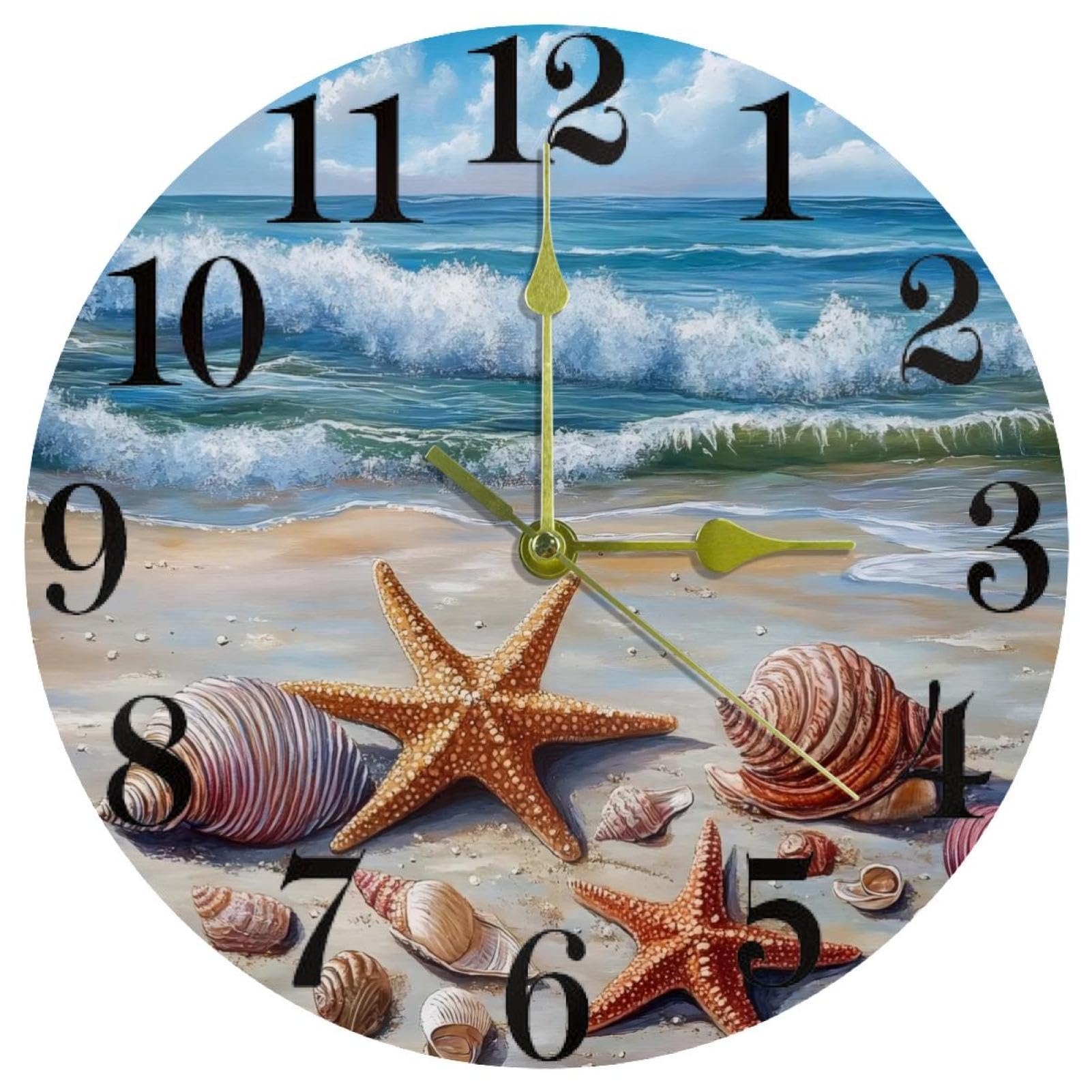 Horloge murale pour maison et bureau motif océan pour un intérieur zen