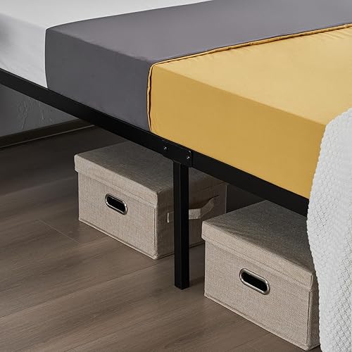 Miniatura 4 de Karl home Marco de cama California King de 14 pulgadas, plataforma de metal, no necesita somier, base de colchón firme de acero resistente, estilo