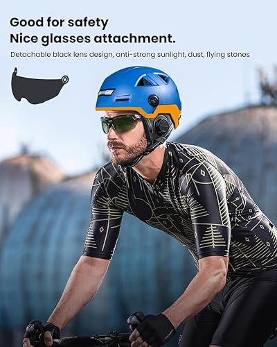 Miniatura 7 de ILM Smart Adult Bike Helmet with Automatic G-Sensor Turn Signal & Brake Warning LED Light Control Road Cycling Helmet E3-12LS