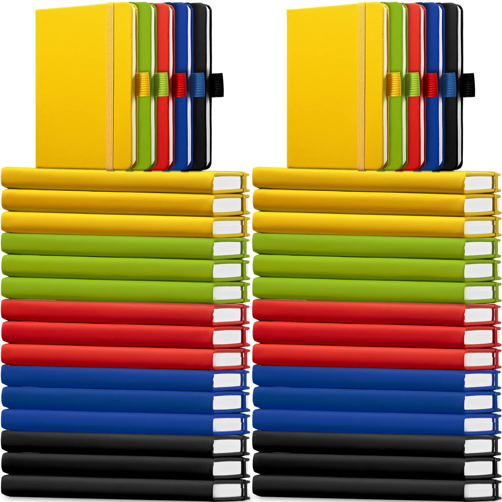 Laumoi 40 Pack Pocket Notebook Journals A6 Mini Hardcover Journal PU Leather Lined Notebooks 3.5 x 5.5 Inch Small College Ruled Notepad with Pen