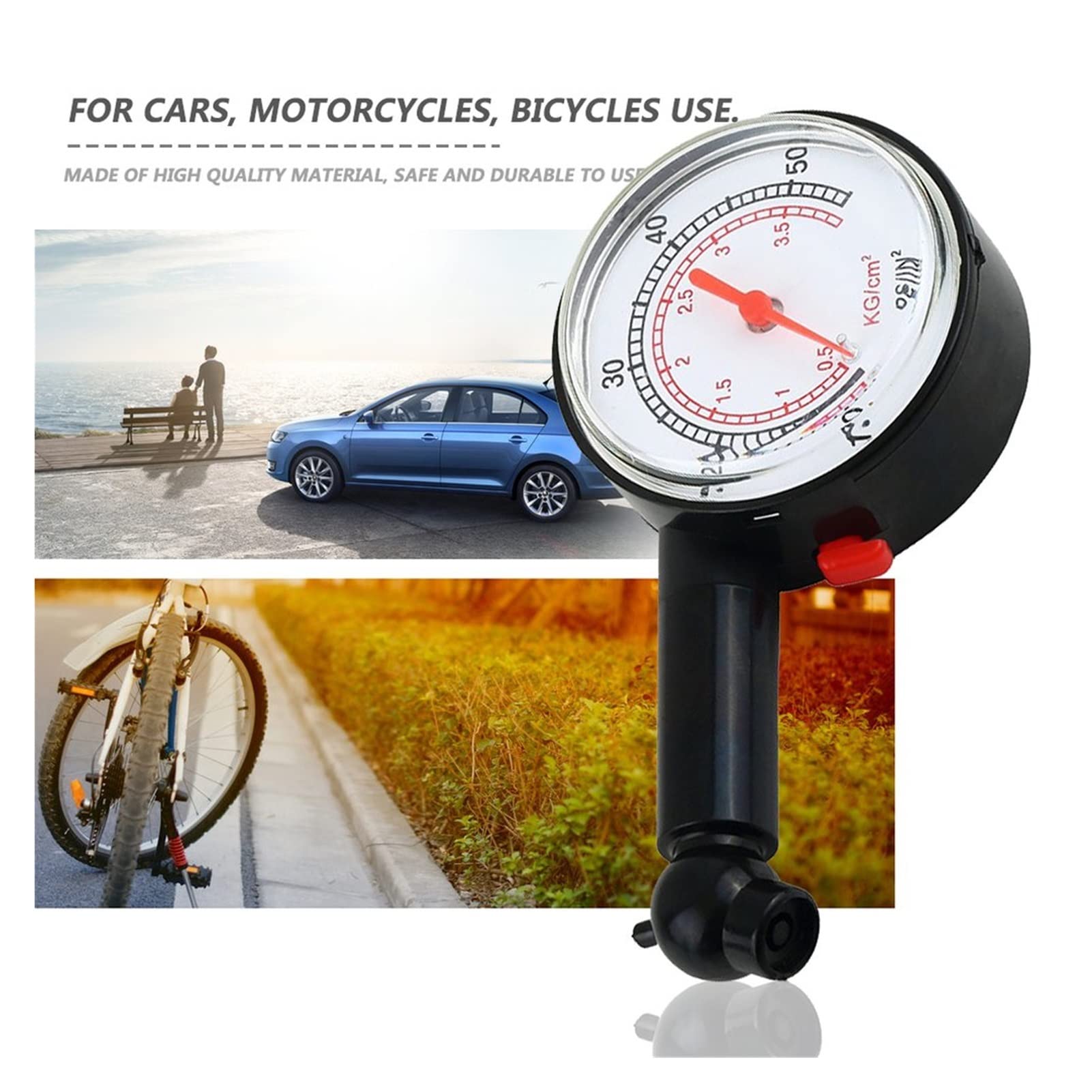 Strumento di misurazione della pressione dei pneumatici del misuratore della pressione del misuratore della pressione del quadrante del motociclo del veicolo dell'automobile per il motociclo del veic