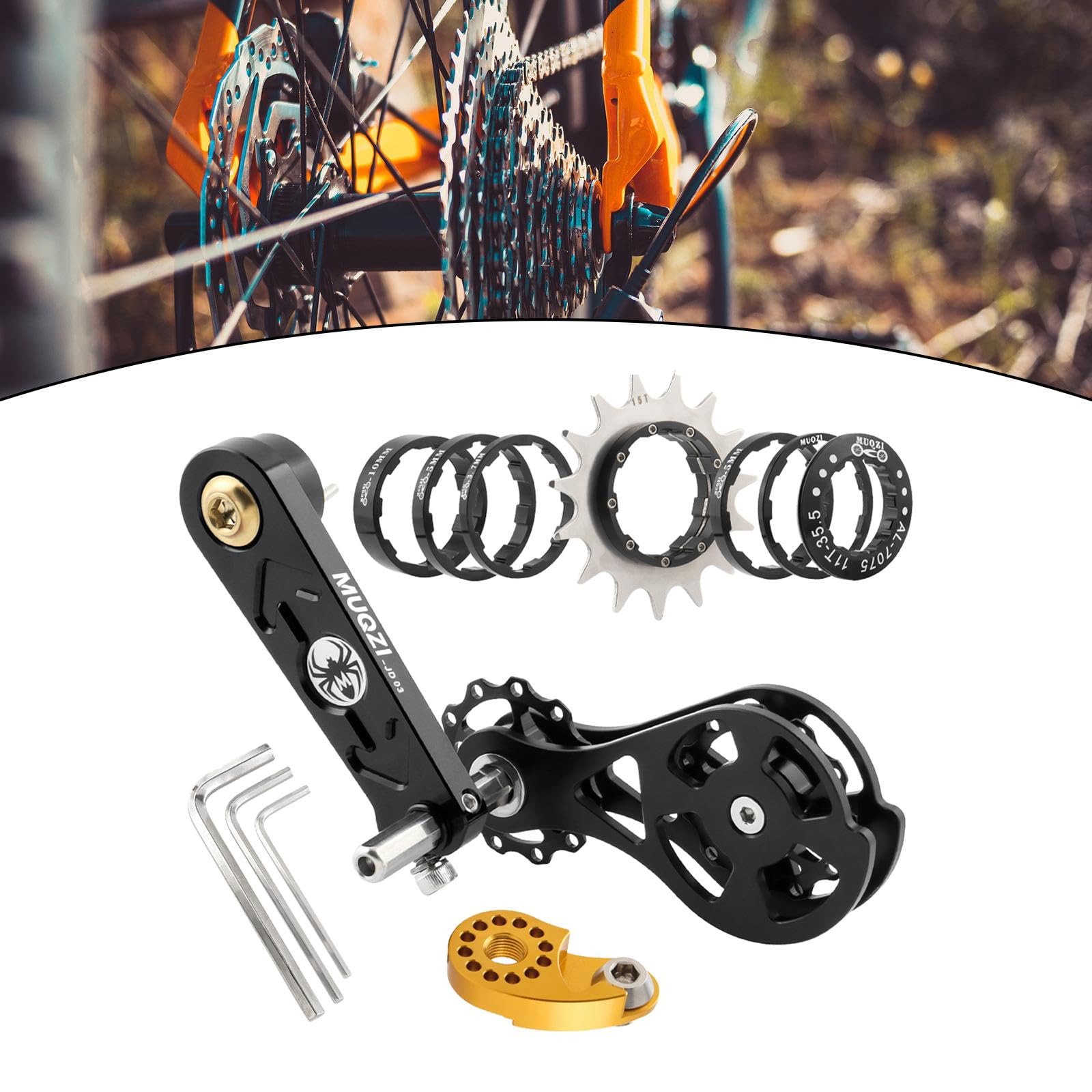 Kit de Conversión de Una Sola Velocidad para Bicicleta de Montaña, Tensor de Cadena, Repuestos de Aleación de Aluminio Y Acero Inoxidable, Regulador D