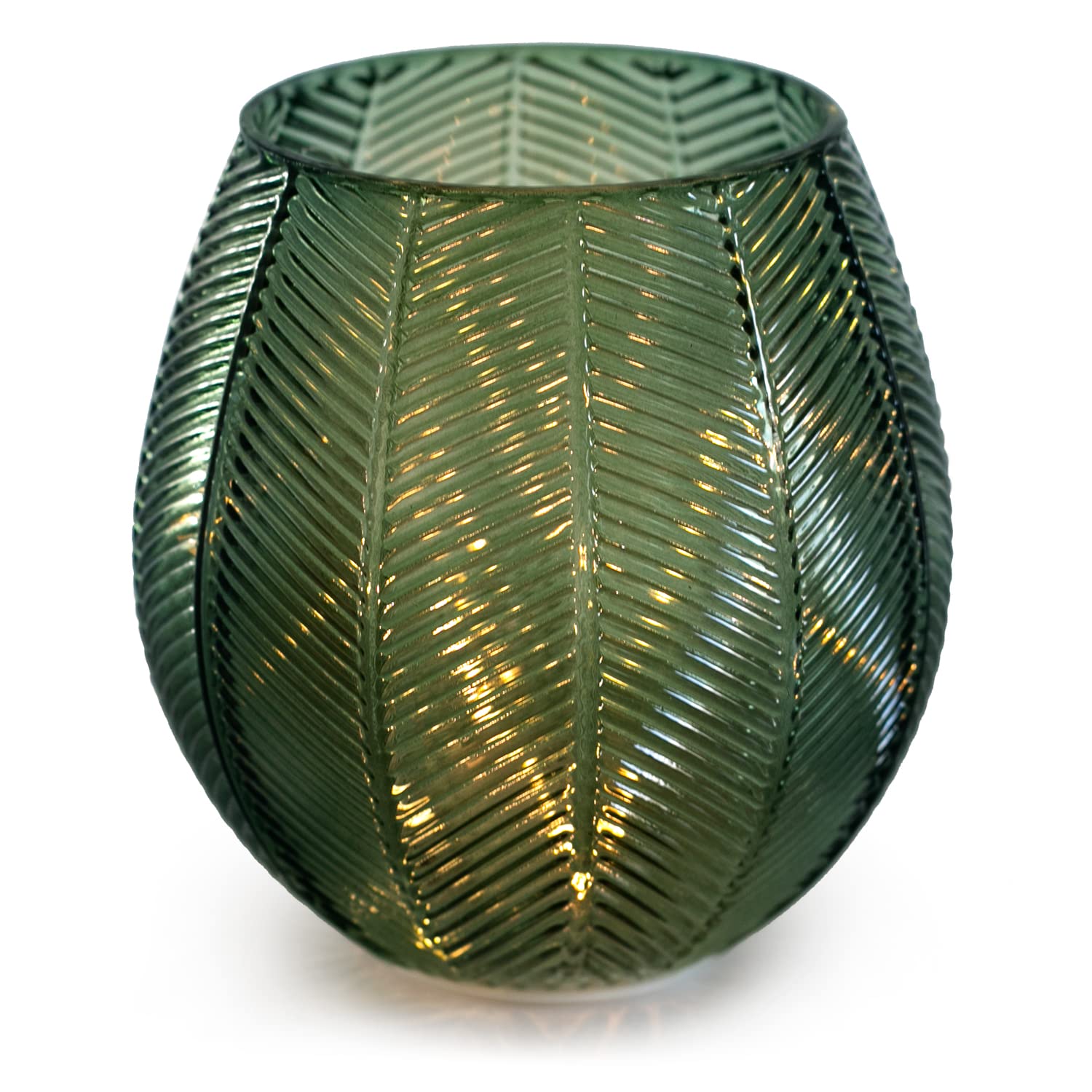 Décoration LED en verre de Murcie vert bouteille AmeliaHome pour intérieur