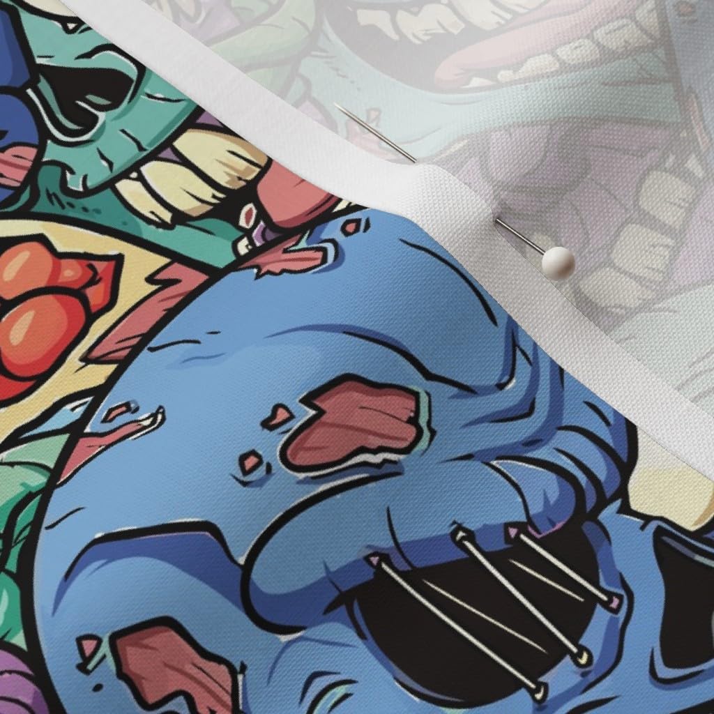 Spoonflower Fabric - Big Halloween Brains Zombie Head Heads Printed on Petal Signature Cotton Fabric by The Yard - Sewing Quilting Apparel Crafts Decor