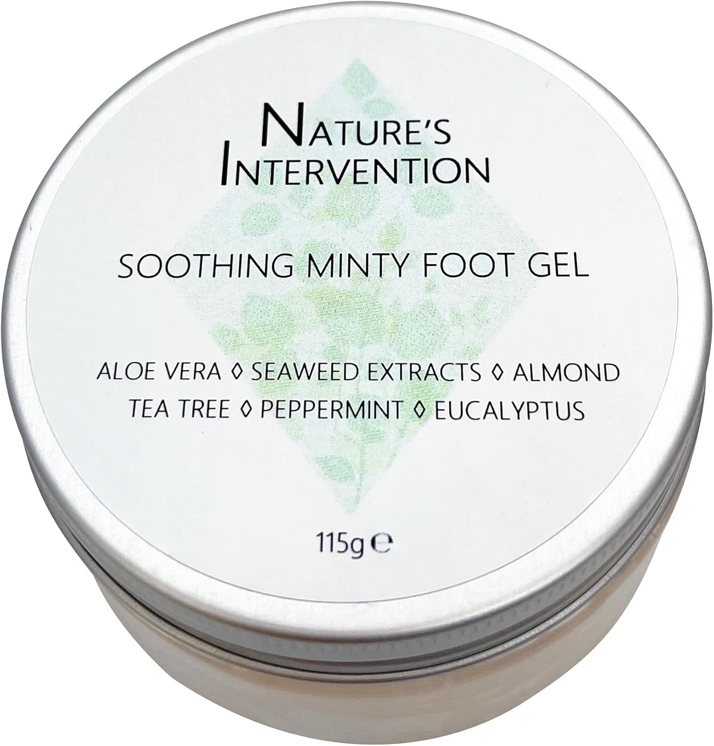 Nature's Intervention, Minty Foot Gel, 99% Natural, Aloe Vera, Mint, Tea Tree, Eucalyptus. Cooling