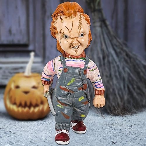 Miniatura 3 de Decoración de gnomos de jardín de película de terror, estatua de Michael Myers, figuras de gnomos de terror para exteriores, Freddy Jason Scream