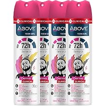 ABOVE 72H Whole Body Spray Deodorant for Women Neymar Jr Teen Girl Antiperspirant Deodorant Spray No Stains, Cruelty & Alcohol Free Vegan Long-Lasting Protection - Rose & Musk Scent 4 Pack