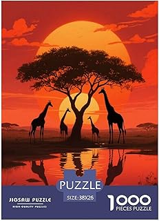 Comprar Puzzle Jirafa 1000 Piezas para Adultos Y Niños Juego Relajante Puzzles Jirafa Atardecer Decorativo Regalo para Hombre 38x26cm/1000pcs