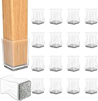 Vista 13 de CHWM - 16 protectores rectangulares de silicona y fieltro para las patas de las sillas, proteger baldosas de madera, evitar rayones y reducir