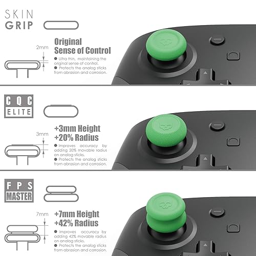 Miniatura 2 de Skull & Co. Skin, CQC and FPS Thumb Grip Set Joystick Cap Analog Stick Cap for Nintendo Switch Pro Controller & PS5 PS4 SlimPro Controller- Black,