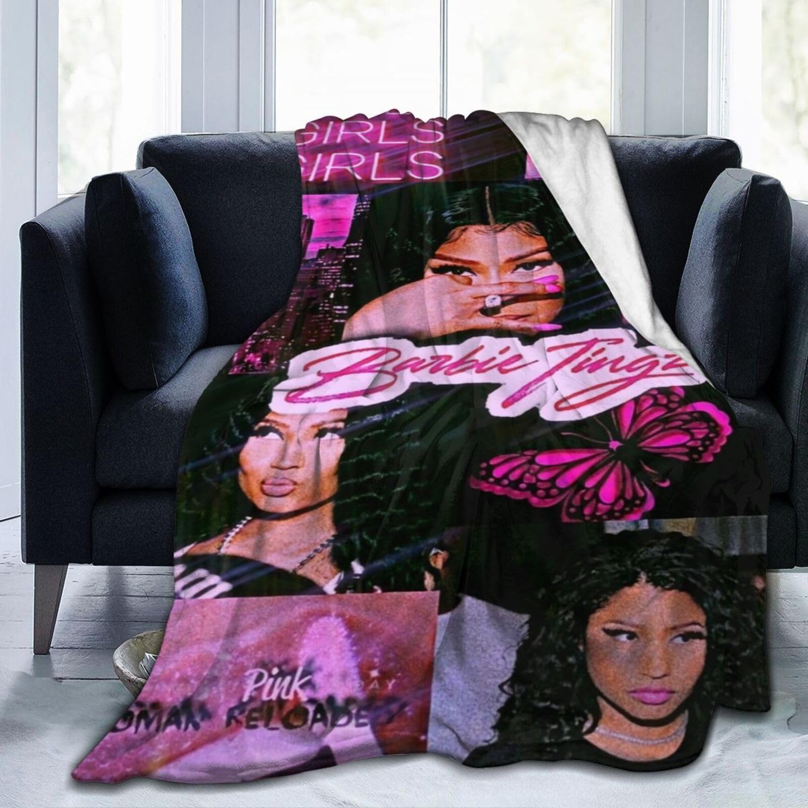 Nicki Rapper Minaj Blanket Throw Blankets Ultra Soft Flannel Lightweight Throws for Couch, Bed,All Seasons Use 40"x30"