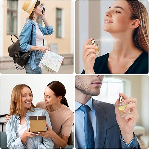 Miniatura 6 de Segbeauty Atomizadores recargables de viaje de perfume de vidrio de 1 oz, 4 piezas, botella de perfume pequeña vacía, rociador de colonia de viaje