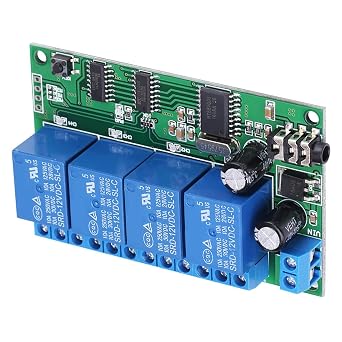 12V DTMF Decoder AD22B04 Relay, Decoder Relay DTMF 4 Channel Board PLC with Cable