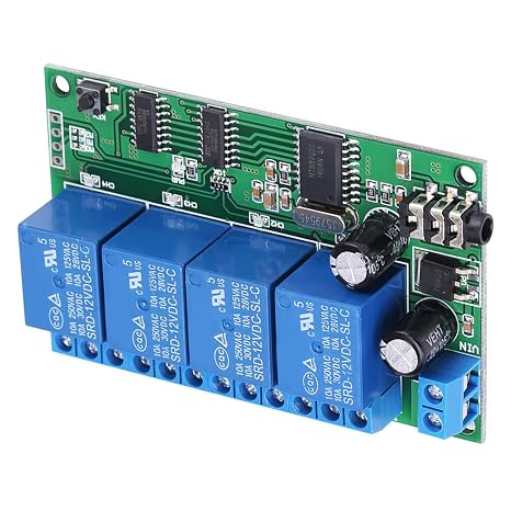 12V DTMF Decoder AD22B04 Relay, Decoder Relay DTMF 4 Channel Board PLC with Cable