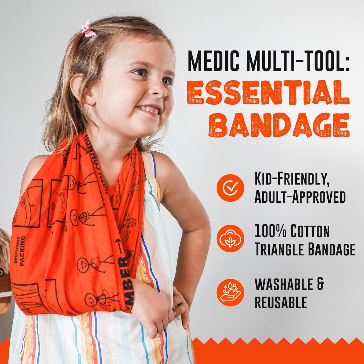 Medic - Maletín de extracción rápida de Warrior Kid Medic con videos de entrenamiento incluidos, multiusos, lavables, reutilizables, primeros auxilios, niños, adultos