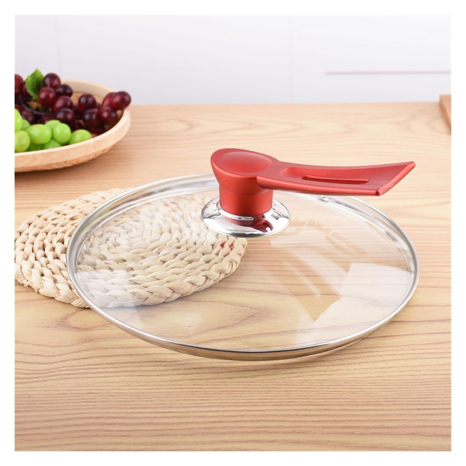 Coperchio universale in vetro per padella, coperchio per padella con manico, coperchio a cupola per cottura, coperchi in vetro per pentole, coperchio di ricambio per pentole, coperchio di ricambio per